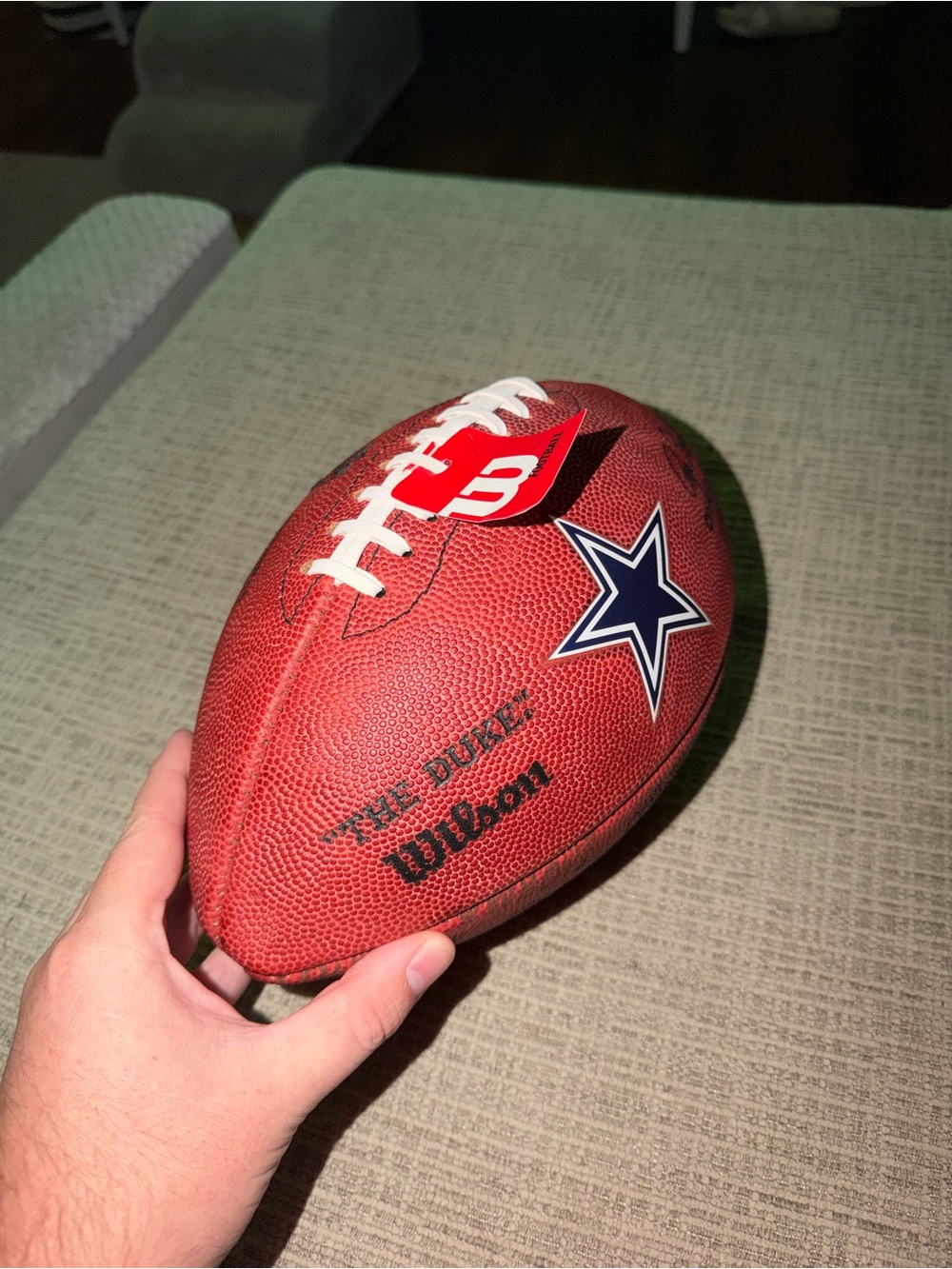 Wilson Brown Dallas Cowboys Replica Football with White Laces and Blue Star